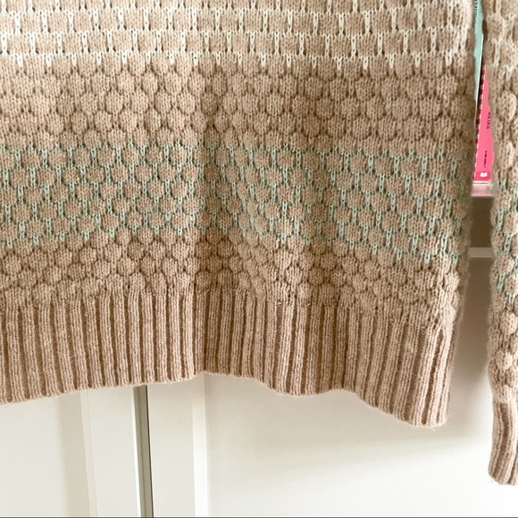 J. Crew Mint Tan Knit Lambs Wool Tunic Sweater L - Picture 13 of 14